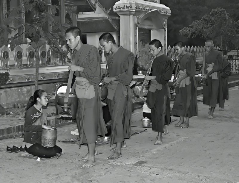 Daily Alms Giving, Laos